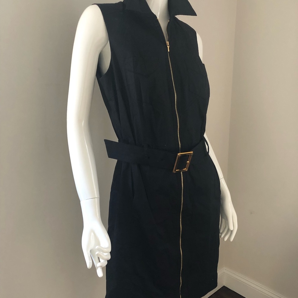 Black TORY BURCH sleeveless zip-up dress